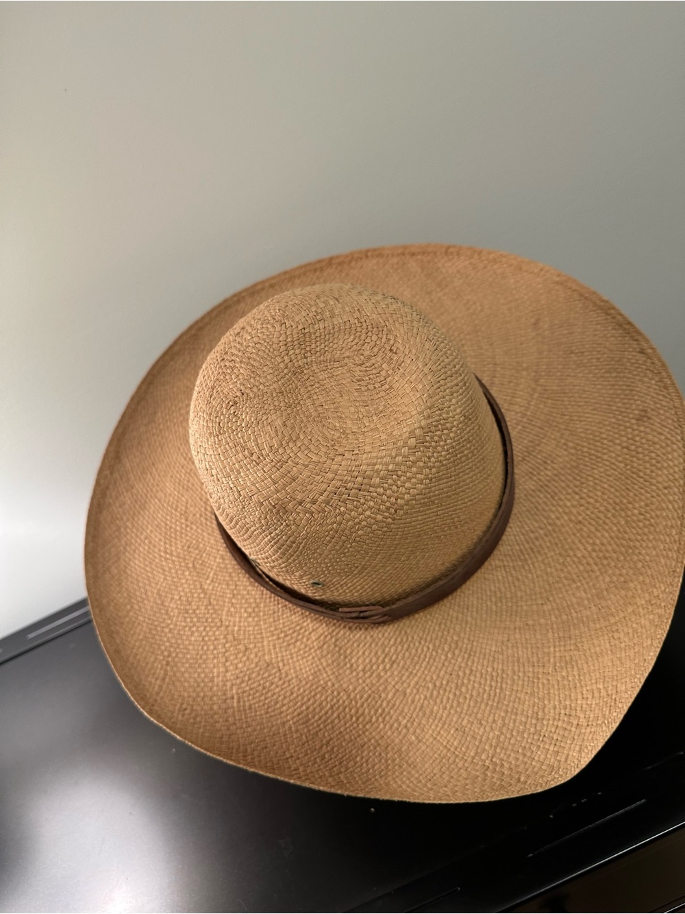 Ralph Lauren Natural Straw Hat, leather band, NavyTag, SMALL - Picture 7 of 11